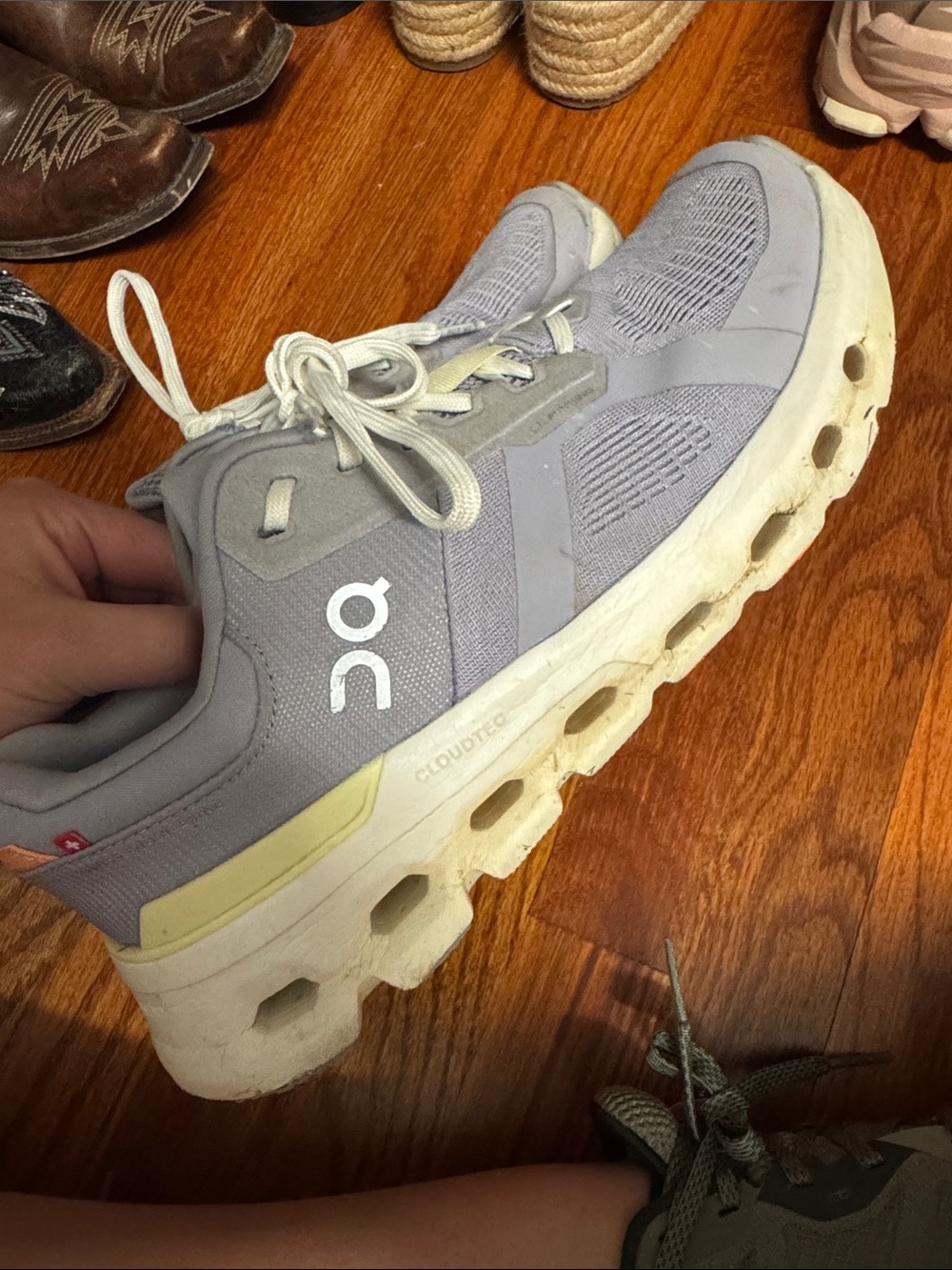 On Running Women's Light Gray Cloudtec Athletic Sneakers
